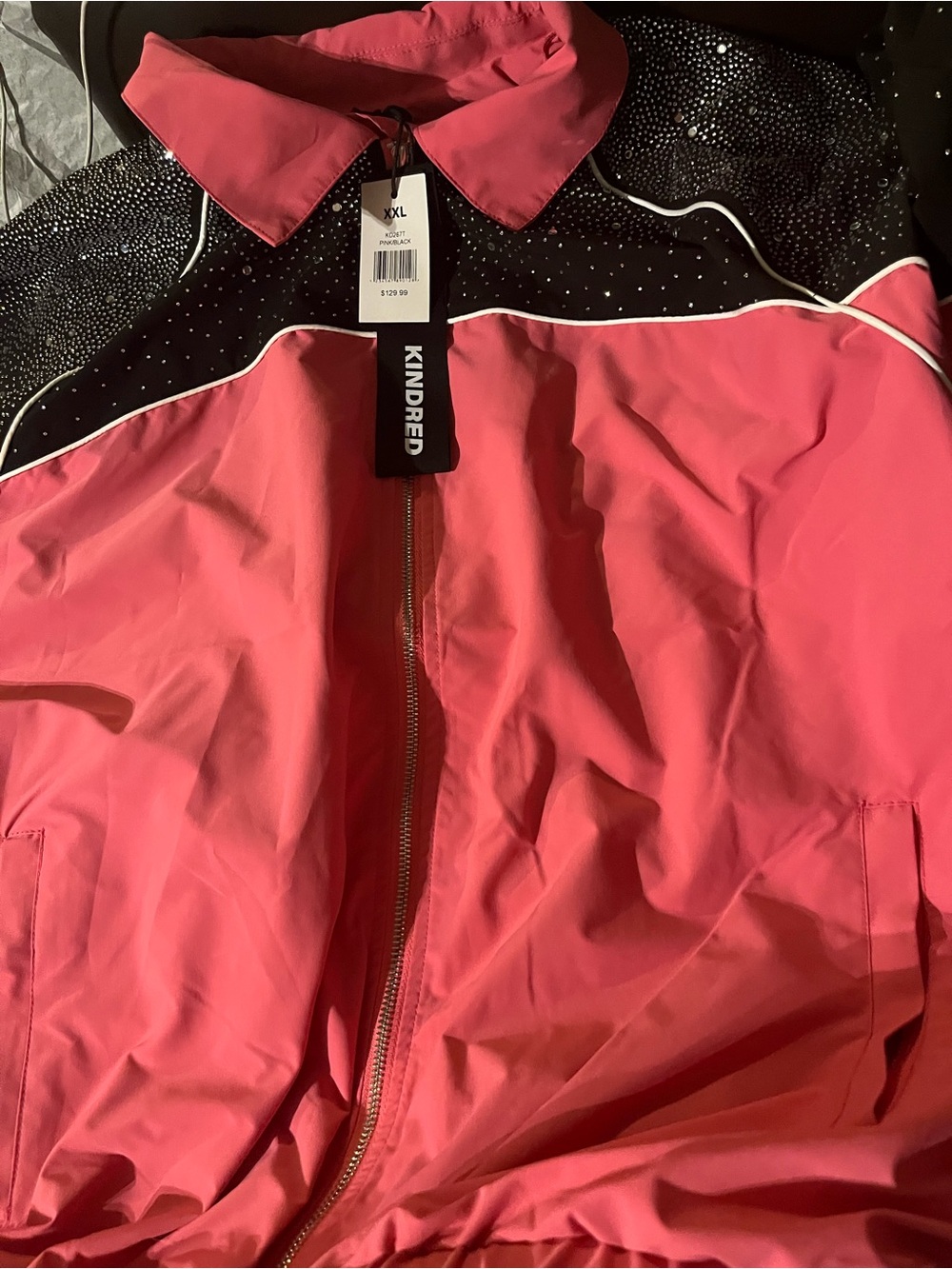 Kindred Pink & Black Zip-Front Utility Jacket